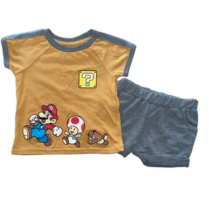 ⭐️12 Months Super Mario Bro’s Baby Boys 2 Pc Outfit Set NWOT⭐️